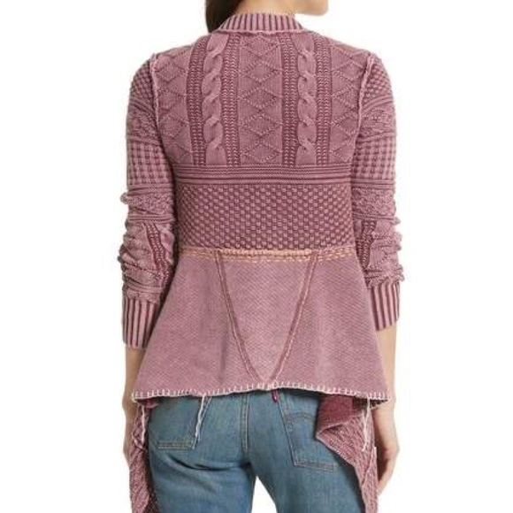 NWT {free people} mauve all washed out cardigan! - Picture 2 of 8